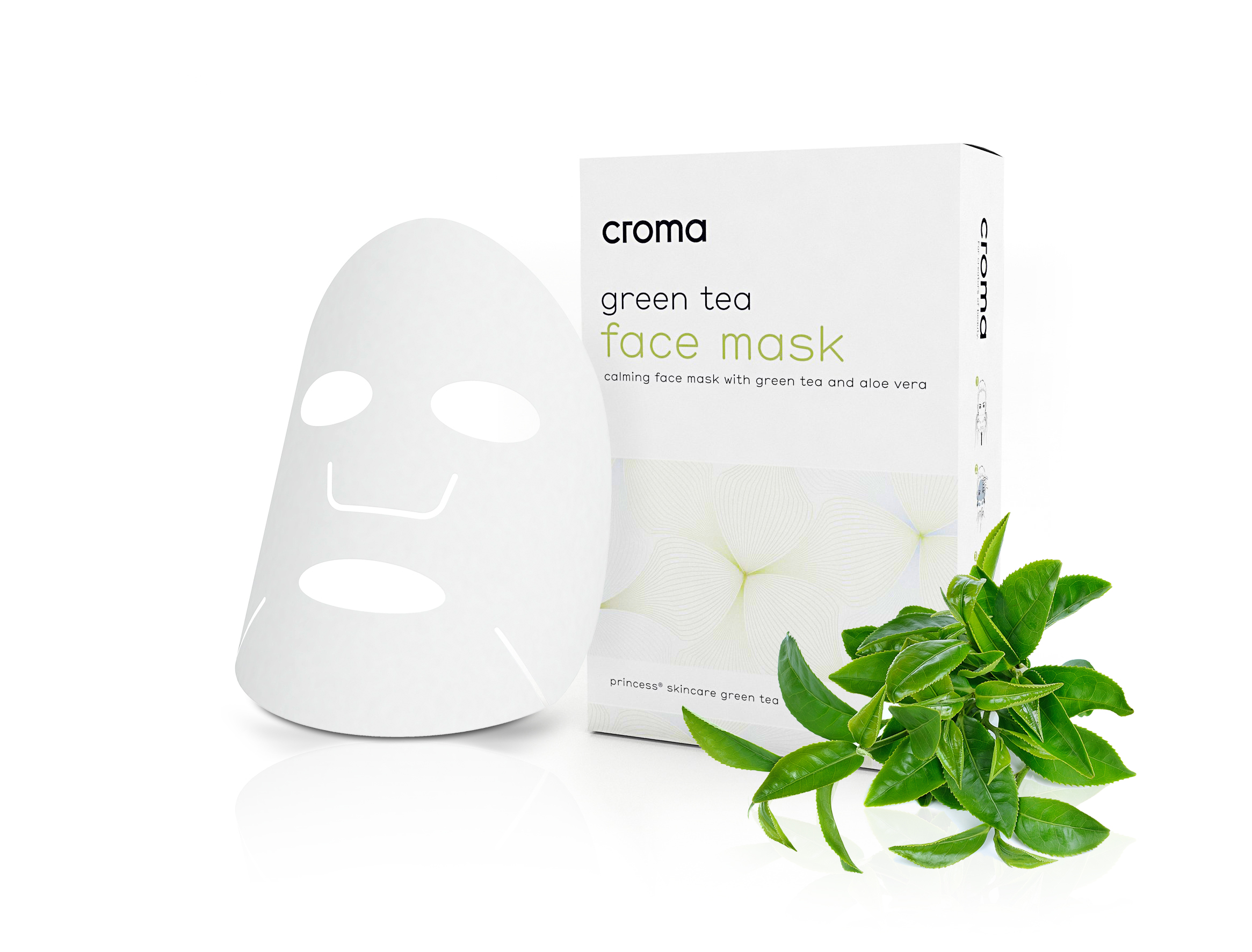 Princess kalmerend gezichtsmasker met groene thee en aloë vera(set 8 stuks)